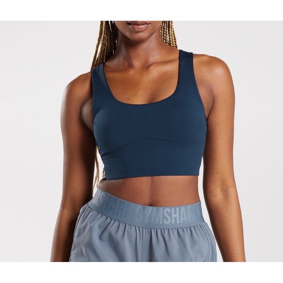Gymshark Longline Sports Bra Navy Size Small - Picture 8 of 9